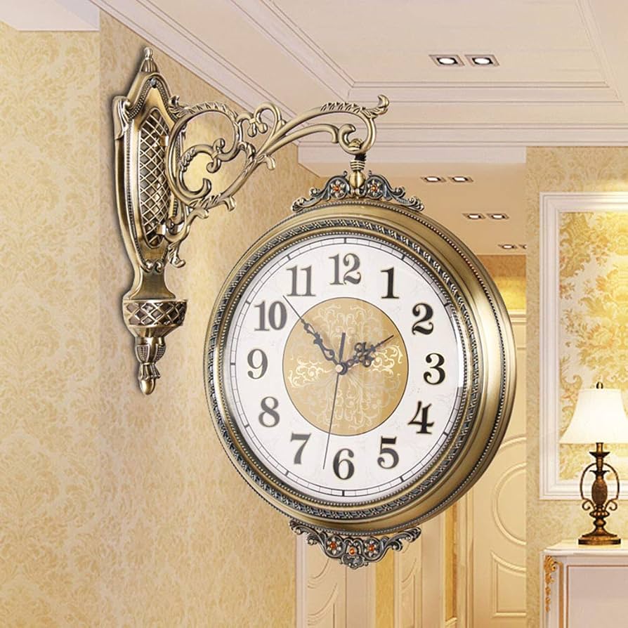 European antique/2wey clock/ 錨型置時計 Amazon.com: European Style Double-Sided Wall Clock Retro
